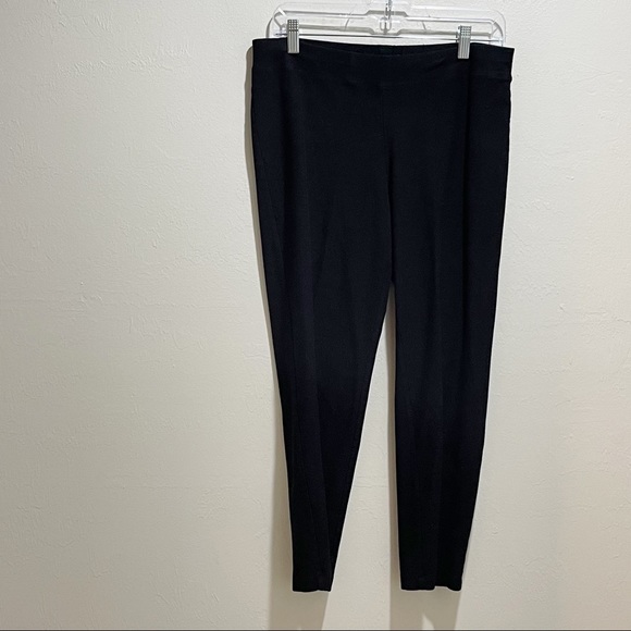 EILEEN FISHER Women’s Black Viscose Nylon Spandex Pull On Ankle Pants